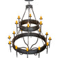 Meyda Lighting Marta 60" 18-Light 2-Tier Smoke Chandelier With Amber Faux Candlelight