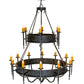 Meyda Lighting Marta 60" 18-Light 2-Tier Smoke Chandelier With Amber Faux Candlelight