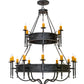 Meyda Lighting Marta 60" 18-Light 2-Tier Smoke Chandelier With Amber Faux Candlelight