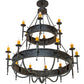 Meyda Lighting Marta 60" 18-Light 2-Tier Smoke Chandelier With Amber Faux Candlelight