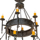 Meyda Lighting Marta 60" 18-Light 2-Tier Smoke Chandelier With Amber Faux Candlelight