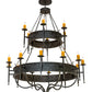 Meyda Lighting Marta 60" 18-Light 2-Tier Smoke Chandelier With Amber Faux Candlelight