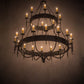 Meyda Lighting Marta 72" 24-Light 2-Tier Gunmetal Chandelier With Ivory Faux Candlelight