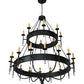 Meyda Lighting Marta 72" 24-Light 2-Tier Gunmetal Chandelier With Ivory Faux Candlelight