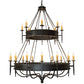 Meyda Lighting Marta 72" 24-Light 2-Tier Gunmetal Chandelier With Ivory Faux Candlelight