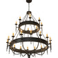 Meyda Lighting Marta 72" 24-Light 2-Tier Gunmetal Chandelier With Ivory Faux Candlelight