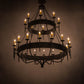 Meyda Lighting Marta 72" 24-Light 2-Tier Smoke Chandelier With Ivory Faux Candlelight