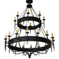 Meyda Lighting Marta 72" 24-Light 2-Tier Smoke Chandelier With Ivory Faux Candlelight