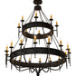 Meyda Lighting Marta 72" 24-Light 2-Tier Smoke Chandelier With Ivory Faux Candlelight
