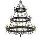 Meyda Lighting Marta 96" 56-Light 3-Tier Smoke Chandelier With Ivory Faux Candlelight