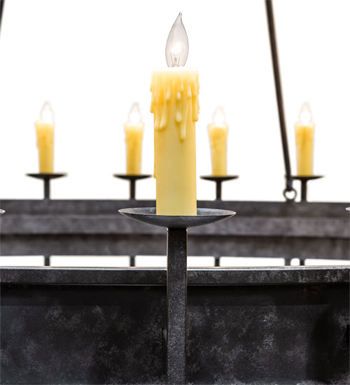 Meyda Lighting Marta 96" 56-Light 3-Tier Smoke Chandelier With Ivory Faux Candlelight