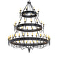 Meyda Lighting Marta 96" 56-Light 3-Tier Smoke Chandelier With Ivory Faux Candlelight