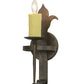Meyda Lighting Marthe 6" Gilded Tobacco Calandra Wall Sconce With Ivory Faux Candlelight