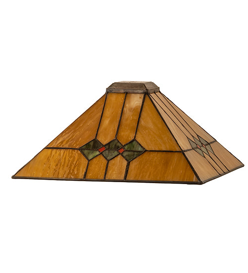 Meyda Lighting Martini 18" Mission Multi-Colored Stained Shade Glass