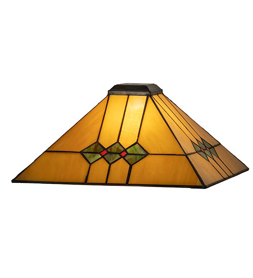 Meyda Lighting Martini 18" Mission Multi-Colored Stained Shade Glass