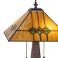 Meyda Lighting Martini Mission 24" 2-Light Mahogany Bronze Table Lamp With Amber and Green Shade Glass