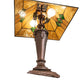 Meyda Lighting Martini Mission 26" 2-Light Mahogany Bronze Table Lamp With Multi-Colored Shade Glass