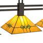 Meyda Lighting Martini Mission 47" 3-Light Oil Rubbed Bronze Island Pendant Light With Yellow and Green Shade Glass