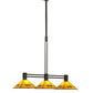 Meyda Lighting Martini Mission 47" 3-Light Oil Rubbed Bronze Island Pendant Light With Yellow and Green Shade Glass