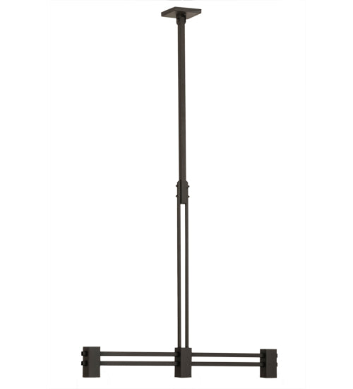 Meyda Lighting Martini Mission 47" 3-Light Oil Rubbed Bronze Island Pendant Light With Yellow and Green Shade Glass