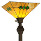 Meyda Lighting Martini Mission 62" Mahogany Bronze Torchiere Floor Lamp With Amber and Green Shade Glass