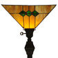 Meyda Lighting Martini Mission 62" Mahogany Bronze Torchiere Floor Lamp With Amber and Green Shade Glass