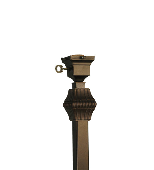 Meyda Lighting Martini Mission 62" Mahogany Bronze Torchiere Floor Lamp With Amber and Green Shade Glass