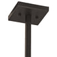 Meyda Lighting Martis 24"Sq 4-Light Textured Black Inverted Pendant Light With Travertine Idalight Shade