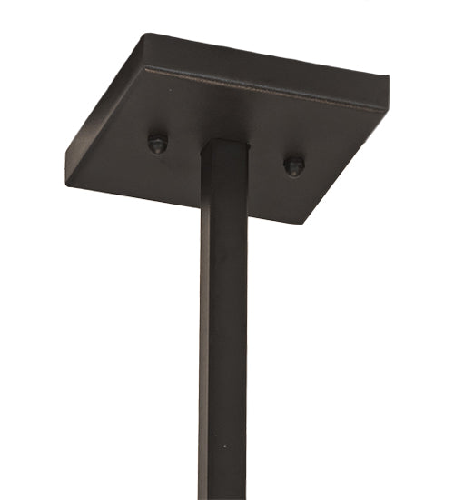 Meyda Lighting Martis 24"Sq 4-Light Textured Black Inverted Pendant Light With Travertine Idalight Shade
