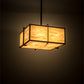 Meyda Lighting Martis 24"Sq 4-Light Textured Black Inverted Pendant Light With Travertine Idalight Shade
