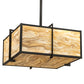 Meyda Lighting Martis 24"Sq 4-Light Textured Black Inverted Pendant Light With Travertine Idalight Shade