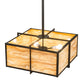 Meyda Lighting Martis 24"Sq 4-Light Textured Black Inverted Pendant Light With Travertine Idalight Shade