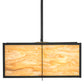 Meyda Lighting Martis 24"Sq 4-Light Textured Black Inverted Pendant Light With Travertine Idalight Shade