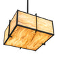 Meyda Lighting Martis 24"Sq 4-Light Textured Black Inverted Pendant Light With Travertine Idalight Shade