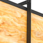 Meyda Lighting Martis 24"Sq 4-Light Textured Black Inverted Pendant Light With Travertine Idalight Shade