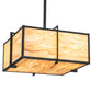 Meyda Lighting Martis 24"Sq 4-Light Textured Black Inverted Pendant Light With Travertine Idalight Shade