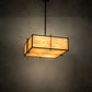 Meyda Lighting Martis 30"Sq 4-Light Textured Black Inverted Pendant Light With Travertine Idalight Shade