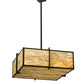 Meyda Lighting Martis 30"Sq 4-Light Textured Black Inverted Pendant Light With Travertine Idalight Shade