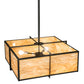 Meyda Lighting Martis 30"Sq 4-Light Textured Black Inverted Pendant Light With Travertine Idalight Shade