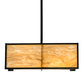 Meyda Lighting Martis 30"Sq 4-Light Textured Black Inverted Pendant Light With Travertine Idalight Shade