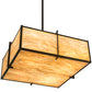 Meyda Lighting Martis 30"Sq 4-Light Textured Black Inverted Pendant Light With Travertine Idalight Shade