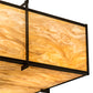 Meyda Lighting Martis 30"Sq 4-Light Textured Black Inverted Pendant Light With Travertine Idalight Shade