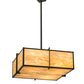 Meyda Lighting Martis 30"Sq 4-Light Textured Black Inverted Pendant Light With Travertine Idalight Shade
