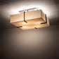 Meyda Lighting Martis 56" 8-Light Timeless Bronze Flush Mount Light With Beige Fabric Shade