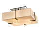 Meyda Lighting Martis 56" 8-Light Timeless Bronze Flush Mount Light With Beige Fabric Shade