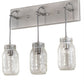 Meyda Lighting Mason Jar 18" 3-Light Nickel Vanity Light With Clear Jar Shade Glass