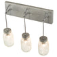 Meyda Lighting Mason Jar 18" 3-Light Nickel Vanity Light With Clear Jar Shade Glass