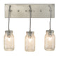 Meyda Lighting Mason Jar 18" 3-Light Nickel Vanity Light With Clear Jar Shade Glass