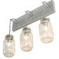 Meyda Lighting Mason Jar 18" 3-Light Nickel Vanity Light With Clear Jar Shade Glass