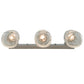 Meyda Lighting Mason Jar 18" 3-Light Nickel Vanity Light With Clear Jar Shade Glass
